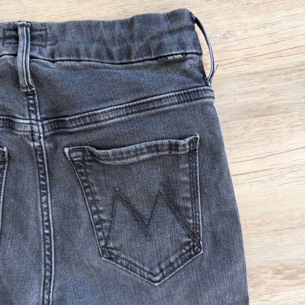 MOTHER High Waisted Looker Skinny Jeans Dancing In‎ The Dark Faded Black Size 25 - Picture 10 of 11